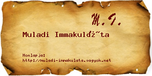 Muladi Immakuláta névjegykártya